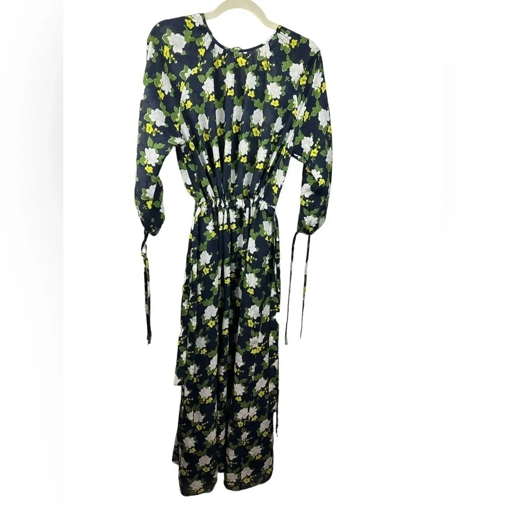 Anthropologie Whit Sadie Long Floral Maxi Dress 100% SIlk sz Small‎ NEW $568 - Picture 3 of 9